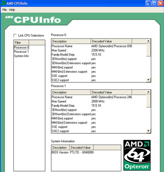 AMD CPUInfo