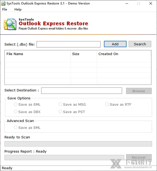 SysTools Outlook Express Restore软件截图1